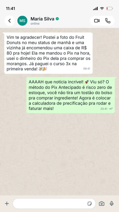 Depoimento WhatsApp Maria